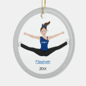 青および黒い閲兵行進部隊のブラウンの毛 セラミックオーナメント (左)