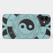青および黒い陰陽の記号 Case-Mate iPhoneケース (裏面(横))
