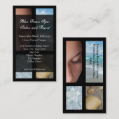 青および黒く贅沢なスパリゾートのテーマ 名刺 (正面/裏面)