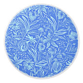 青お気に入りの地の花柄 セラミックノブ (正面)