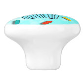 青お洒落いカップケーキさくらんぼ付き セラミックノブ (側面)