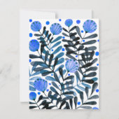 青お洒落い花 カード (正面)