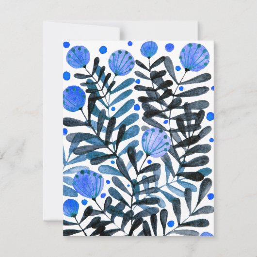 青お洒落い花 カード (正面)