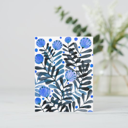 青お洒落い花 カード (スタンド正面)