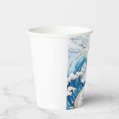 青お洒落おもしろい海波誕生日 紙コップ (右)