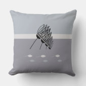 青お洒落とアイボリーのフローラ装飾用クッション クッション (正面)