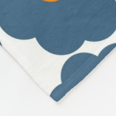 青お洒落とオレンジのフローラレトロ、陽気 フリースブランケット (角)