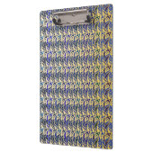 青お洒落と金ゴールドの孔雀の羽模様 クリップボード (左)