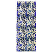 青お洒落と金ゴールドの孔雀の羽模様 ワインギフトバッグ (裏面)