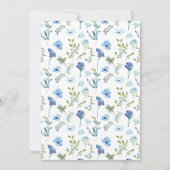 青お洒落フローラリース保存日付 招待状 (裏面)