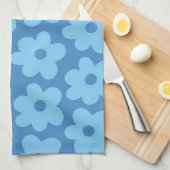 青お洒落フローラレトロ，陽気名門私立校風の, キッチンタオル (四つ折り)