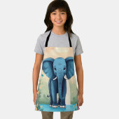 青お洒落ベビー象 エプロン (インサイチュ)