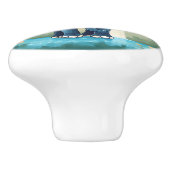 青お洒落ベビー象 セラミックノブ (側面)