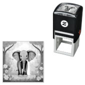 青お洒落ベビー象 セルフインキングスタンプ (インサイチュ)