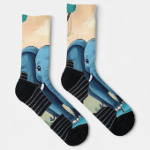 青お洒落ベビー象 ソックス (右)