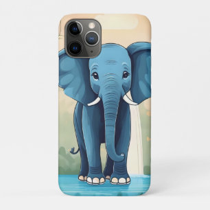 青お洒落ベビー象 iPhone 11 PROケース