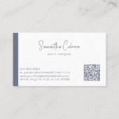 青お洒落ミニマル灰色の書道 名刺 (裏面)