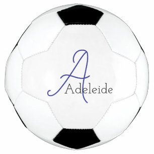 青お洒落モノグラムパーソナライズされた サッカーボール