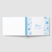 青お洒落冬ワンダーランドベビーシャワー ゲストブック (全面)