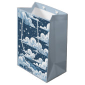 青お洒落天体ありがとう ミディアムペーパーバッグ (裏面アングル)