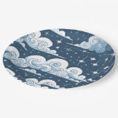 青お洒落天体 ペーパープレート (アングル)