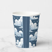 青お洒落天体 紙コップ (右)