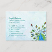 青お洒落孔雀チャイルドケア 名刺 (裏面)