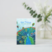 青お洒落孔雀チャイルドケア 名刺 (スタンド正面)