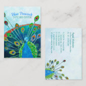 青お洒落孔雀チャイルドケア 名刺 (正面/裏面)