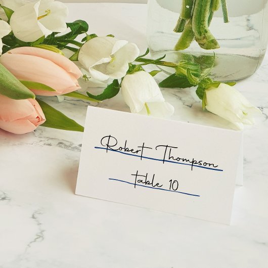 青お洒落手引き結婚の プレイスカード