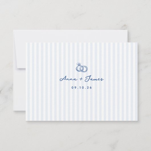 青お洒落手引き食事の選択結婚の 出欠カード (裏面)