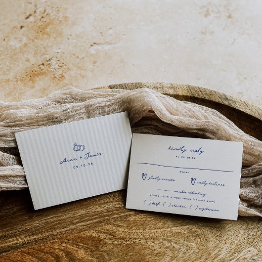 青お洒落手引き食事の選択結婚の 出欠カード