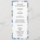 青お洒落水色植物体結婚属 プログラム (正面)