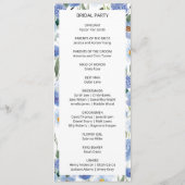 青お洒落水色植物体結婚属 プログラム (裏面)