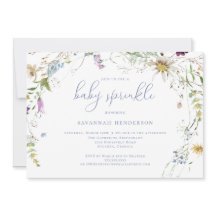 青お洒落水色野花ベビー散布