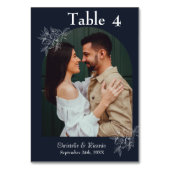 青お洒落海結婚海軍の写真 テーブルナンバー (裏面)