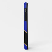 青お洒落王室の黒の斜めピックルストライプボール Case-Mate iPhoneケース (裏面/左)