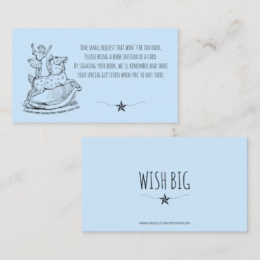 青お洒落男の赤ちゃんベビー エンクロージャーカード (正面/裏面)