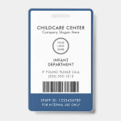 青お洒落白ミニマモダンリストID バッジ (Back)