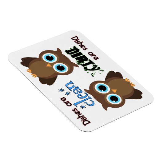 青お洒落目茶色フクロウ食洗機磁石 マグネット (右側)