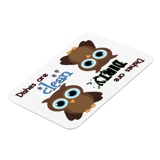 青お洒落目茶色フクロウ食洗機磁石 マグネット (左側)