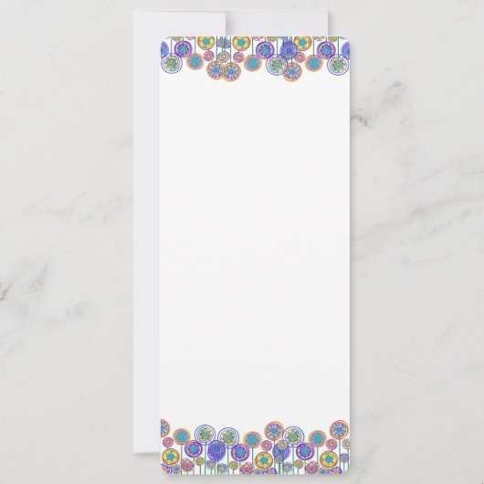 青お洒落色のモダンフローラ結婚式招待状 招待状 (裏面)