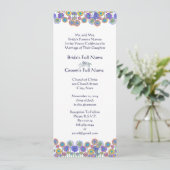 青お洒落色のモダンフローラ結婚式招待状 招待状 (スタンド正面)