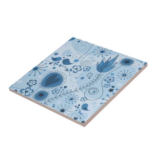 青お洒落色の庭 タイル (側面)