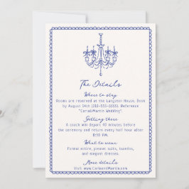 青お洒落色の手書きエンクロージャカード セーブザデート