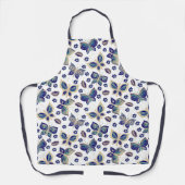 青お洒落蝶エプロン エプロン (正面)