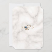 青お洒落金ゴールドフローラ50誕生日 招待状 (裏面)