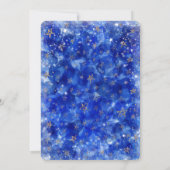 青お洒落金ゴールドブロンズ月スターベビーシャワー 招待状 (裏面)