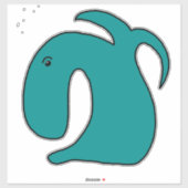 青お洒落魚 シール (シート)