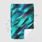 青からシアノ、赤の斑点に染まった派手な ゴルフタオル (インサイチュ)